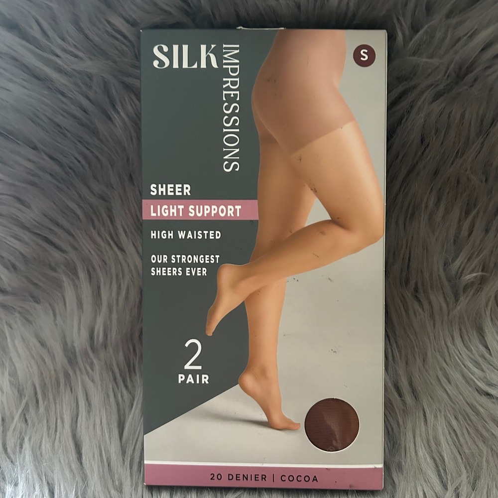 Silk Impressions‎ Light Support Sheer Tights Women Size Small Cocoa High Waisted